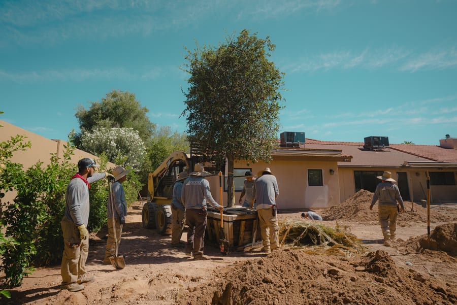 Construction crew working on a Scottsdale residence